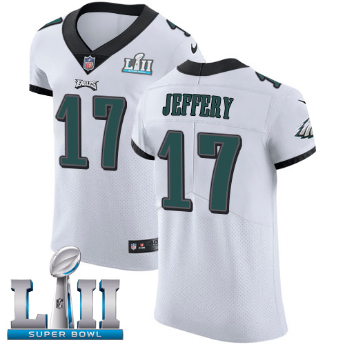 Nike Eagles #17 Alshon Jeffery White Super Bowl LII Men's Stitched NFL Vapor Untouchable Elite Jersey - Click Image to Close